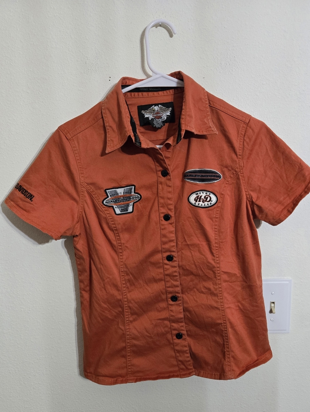 Harley-Davidson Orange Short-Sleeve Patch Shirt